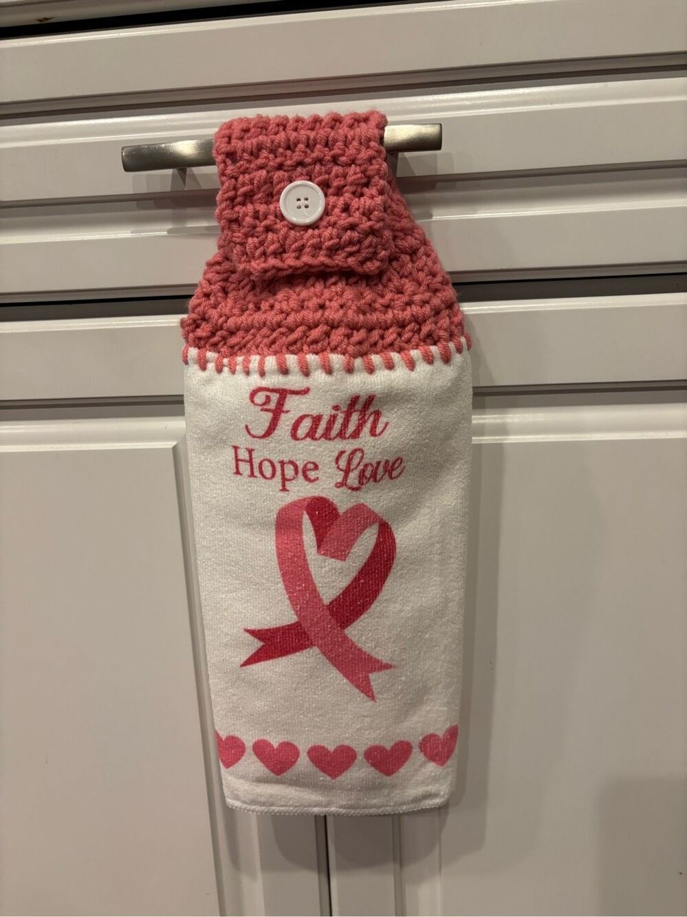 Crochet Top Kitchen towels- Faith Hope Love